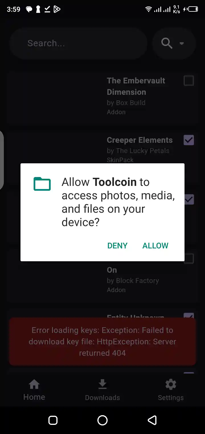 Toolcoin screenshot showing the main interface